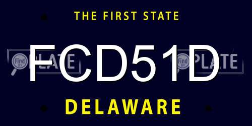 FCD51D Delaware License Plate