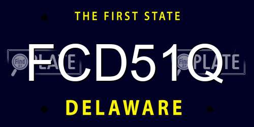 FCD51Q Delaware License Plate