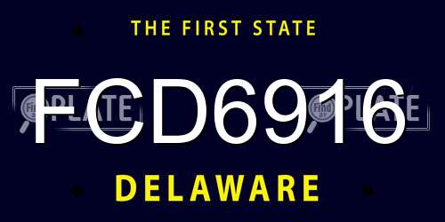 FCD6916 Delaware License Plate