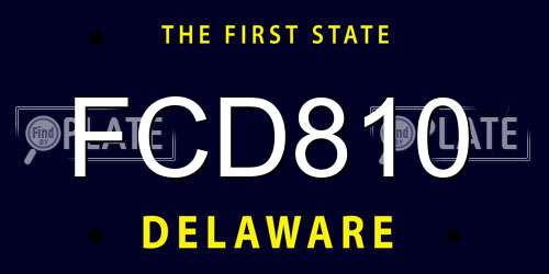 FCD810 Delaware License Plate