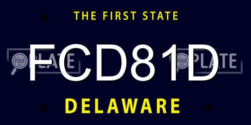 FCD81D Delaware License Plate