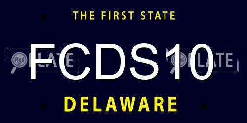 FCDS10 Delaware License Plate