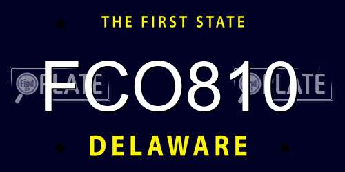 FCO810 Delaware License Plate