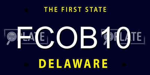 FCOB10 Delaware License Plate