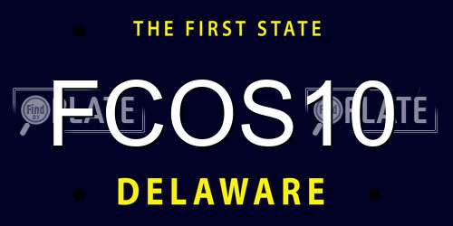 FCOS10 Delaware License Plate