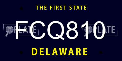 FCQ810 Delaware License Plate