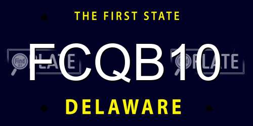 FCQB10 Delaware License Plate