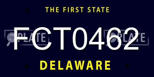 FCT0462 Delaware License Plate