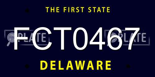 FCT0467 Delaware License Plate