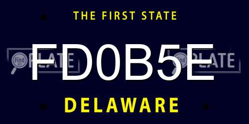 FD0B5E Delaware License Plate