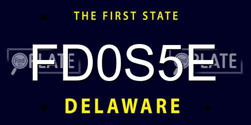 FD0S5E Delaware License Plate