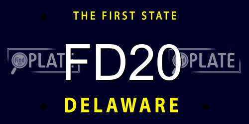 FD20 Delaware License Plate