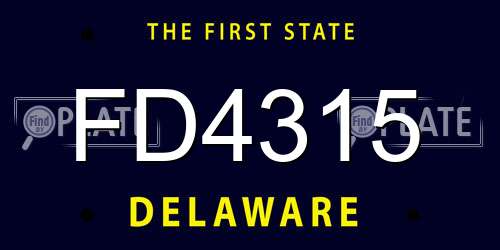 FD4315 Delaware License Plate