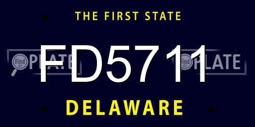 FD5711 Delaware License Plate