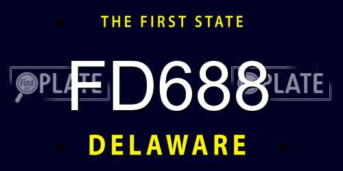 FD688 Delaware License Plate