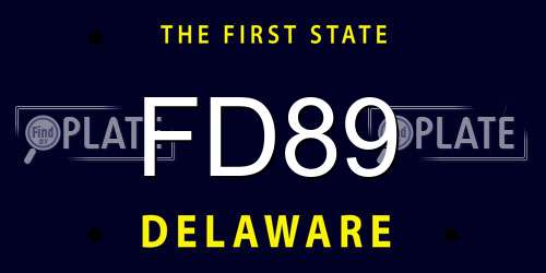 FD89 Delaware License Plate