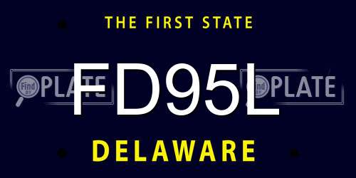 FD95L Delaware License Plate