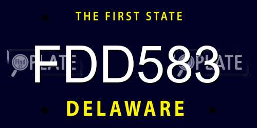 FDD583 Delaware License Plate