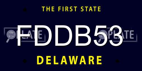 FDDB53 Delaware License Plate