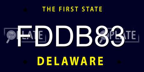 FDDB83 Delaware License Plate