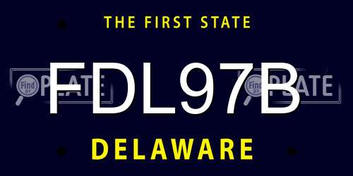 FDL97B Delaware License Plate