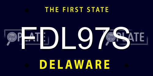 FDL97S Delaware License Plate