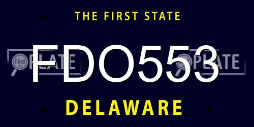 FDO553 Delaware License Plate