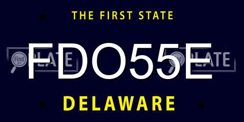 FDO55E Delaware License Plate
