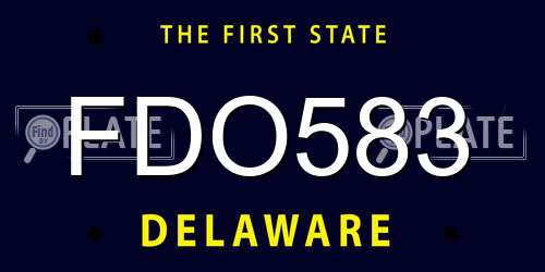 FDO583 Delaware License Plate