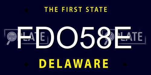 FDO58E Delaware License Plate