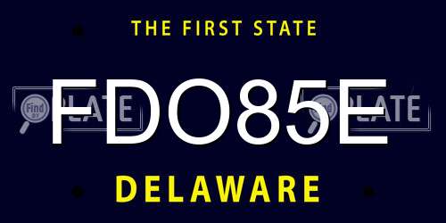 FDO85E Delaware License Plate