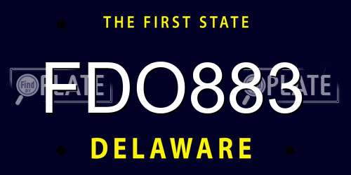 FDO883 Delaware License Plate