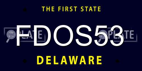 FDOS53 Delaware License Plate