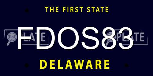 FDOS83 Delaware License Plate