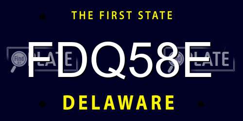 FDQ58E Delaware License Plate