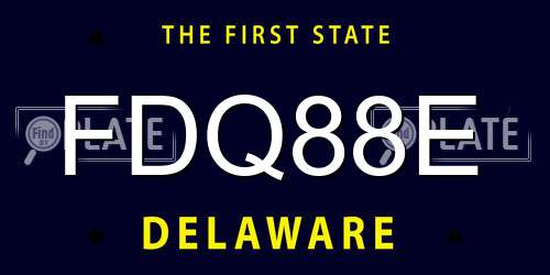 FDQ88E Delaware License Plate