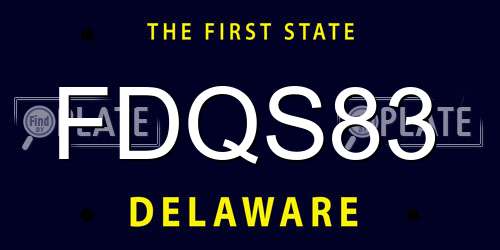 FDQS83 Delaware License Plate