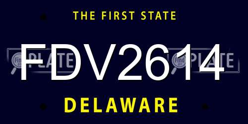 FDV2614 Delaware License Plate