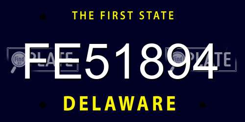 FE51894 Delaware License Plate