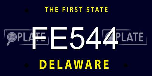 FE544 Delaware License Plate