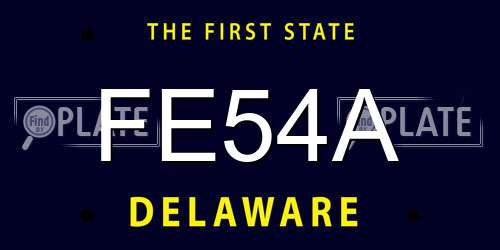 FE54A Delaware License Plate