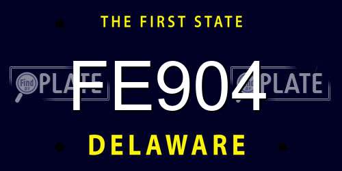 FE904 Delaware License Plate