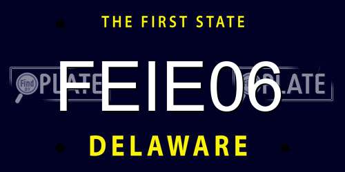 FEIE06 Delaware License Plate