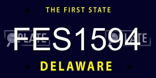 FES1594 Delaware License Plate