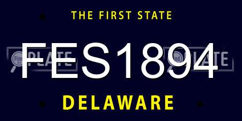 FES1894 Delaware License Plate