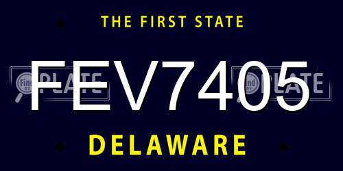 FEV7405 Delaware License Plate
