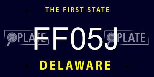 FF05J Delaware License Plate