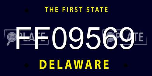 FF09569 Delaware License Plate