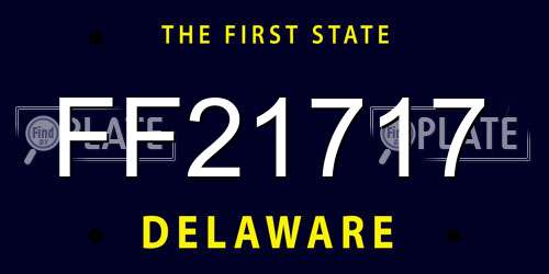 FF21717 Delaware License Plate