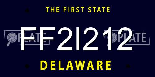 FF2I212 Delaware License Plate